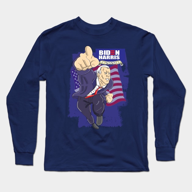 Biden Harris 2020 (comic style) Long Sleeve T-Shirt by YasudaArt